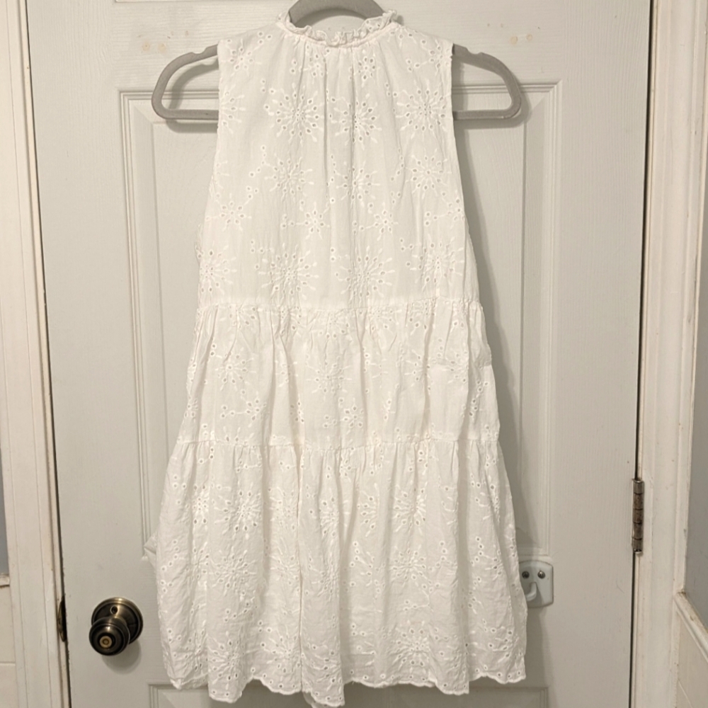 BB Dakota by Steve Madden "The Papaya Dress" Eyelet Detail White Mini Size S - Picture 7 of 9